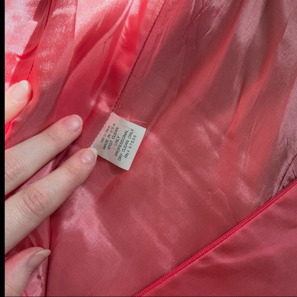 Vintage hot pink 100% silk set - Picture 4 of 6